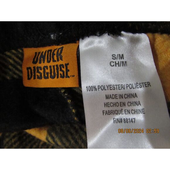HALLOWEEN PUMPKIN PAJAMA SET UNDER DISGUISE SIZE SMALL PLAID FLEECE PANTS SPOOKY - Picture 5 of 10